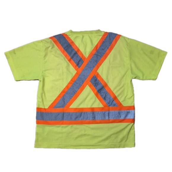 👠 5 for $25 FORCEFIELD Hi VIS SHORT SLEEVE SAFETY SHIRT SIZE LARGE - Picture 5 of 7